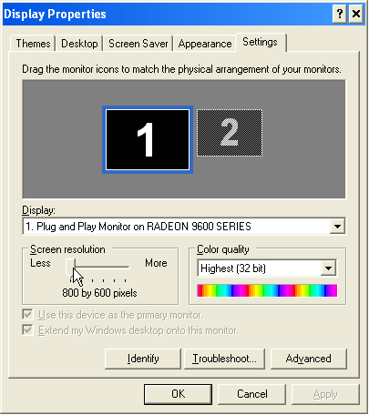 Set the Screen Resolution to 1024x768